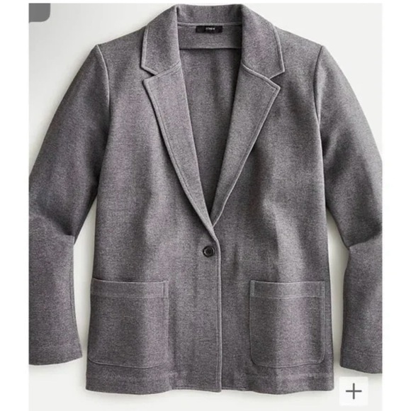 J. Crew Jacket Knit Ponte Blazer Cotton Blend Pockets Gray XXL NWT New - Picture 1 of 12